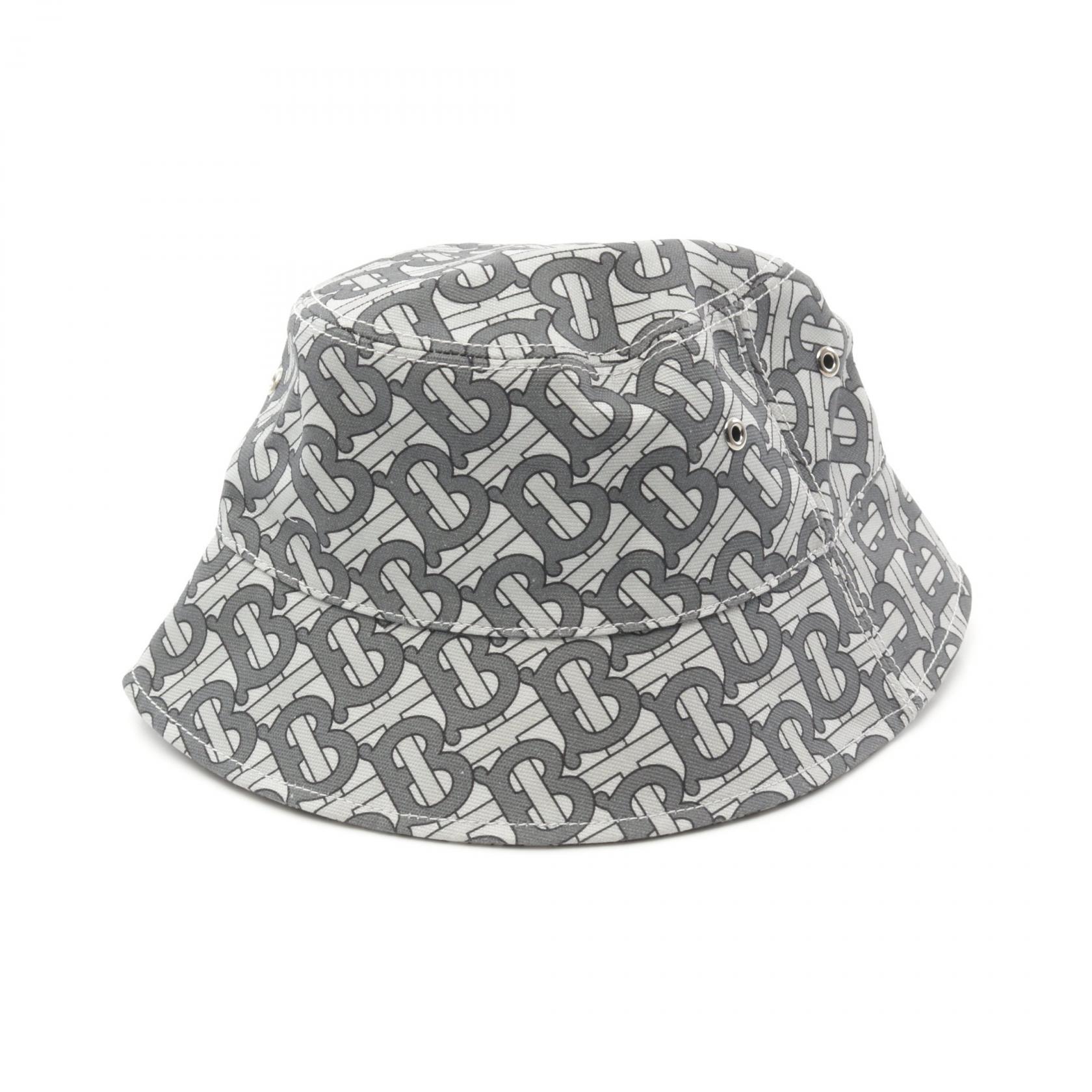 ≪ポイント5倍≫バーバリー BURBERRY TBモノグラム 帽子 キャンバス レディース グレー系 8048482 【中古】