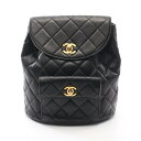 ≪5万円OFFクーポン配布×P5倍≫シャネル CHANEL マトラッセ リュックサック バックパック バッグ ラムスキン(羊革) レディース ブラック系 A10...