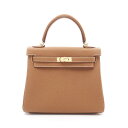 ≪8万円OFFクーポン配布×P5倍≫エルメス HERMES ケリー25 ゴールド ハンドバッグ バッグ トゴ トゴ レディース ブラウン系 044624CK 【...