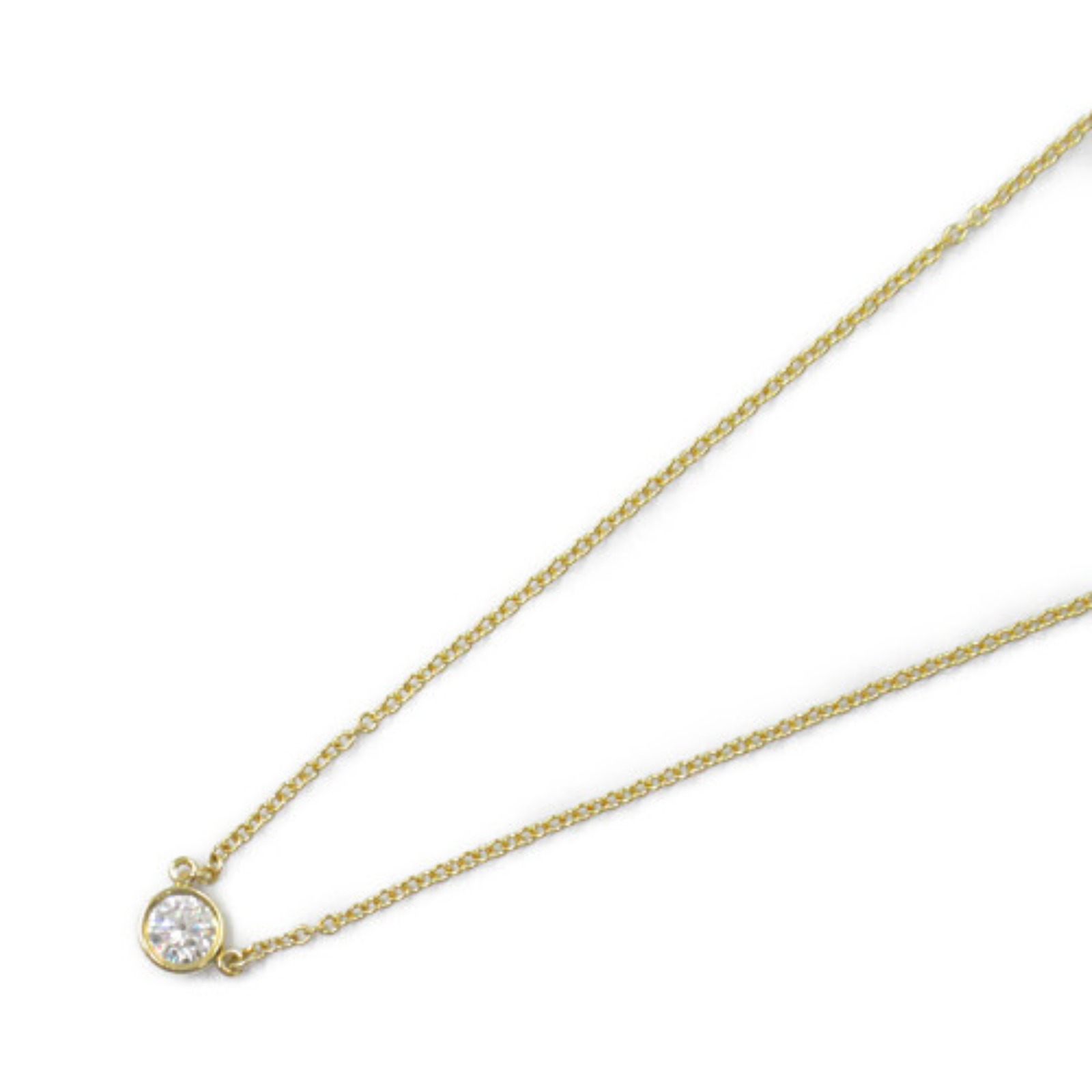 ティファニー TIFFANY＆CO バイザヤードネックレス ネックレス ジュエリー K18（イエローゴールド） ダイヤモンド レディース クリア系 【中古】