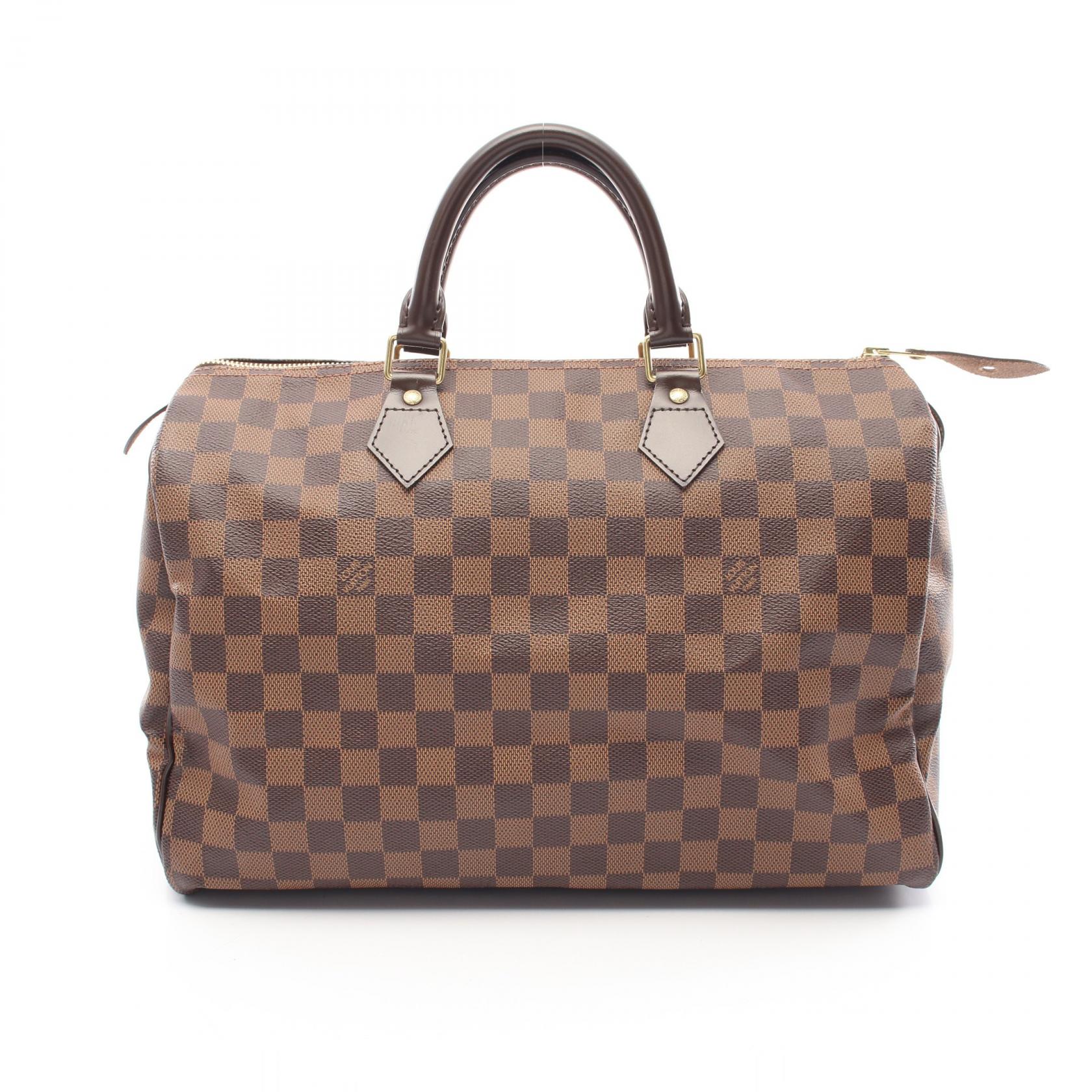 ≪5千円OFFクーポン×P3倍≫ルイ・ヴィトン LOUIS VUITTON スピーディ35 ダミエエベヌ ハンドバッグ バッグ PVCコーティングキャンバス レザー レディース ブラウン系 N41523 送料無料 ルイヴィトンバッグ ヴィトンバッグ【中古】