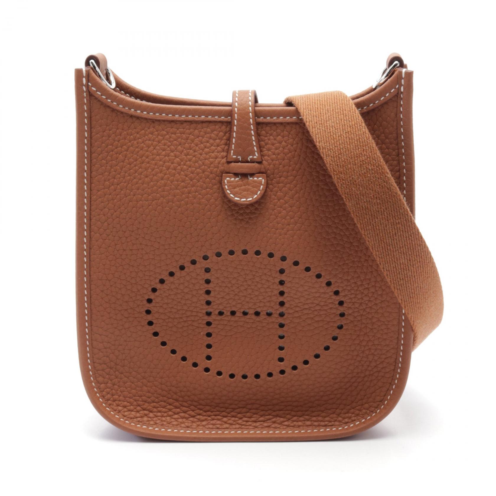 ≪5%OFFクーポン対象≫エルメス HERMES エヴリンTPM ゴールド ショルダーバッグ バッグ トリヨンクレマンス トリヨンクレマンス レディース ブラウン系 【中古】