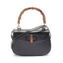 【月末限定×ポイント5倍】グッチ GUCCI バンブー ハンドバッグ バッグ レザー レディース ブラック系 000.46.0188 【中古】