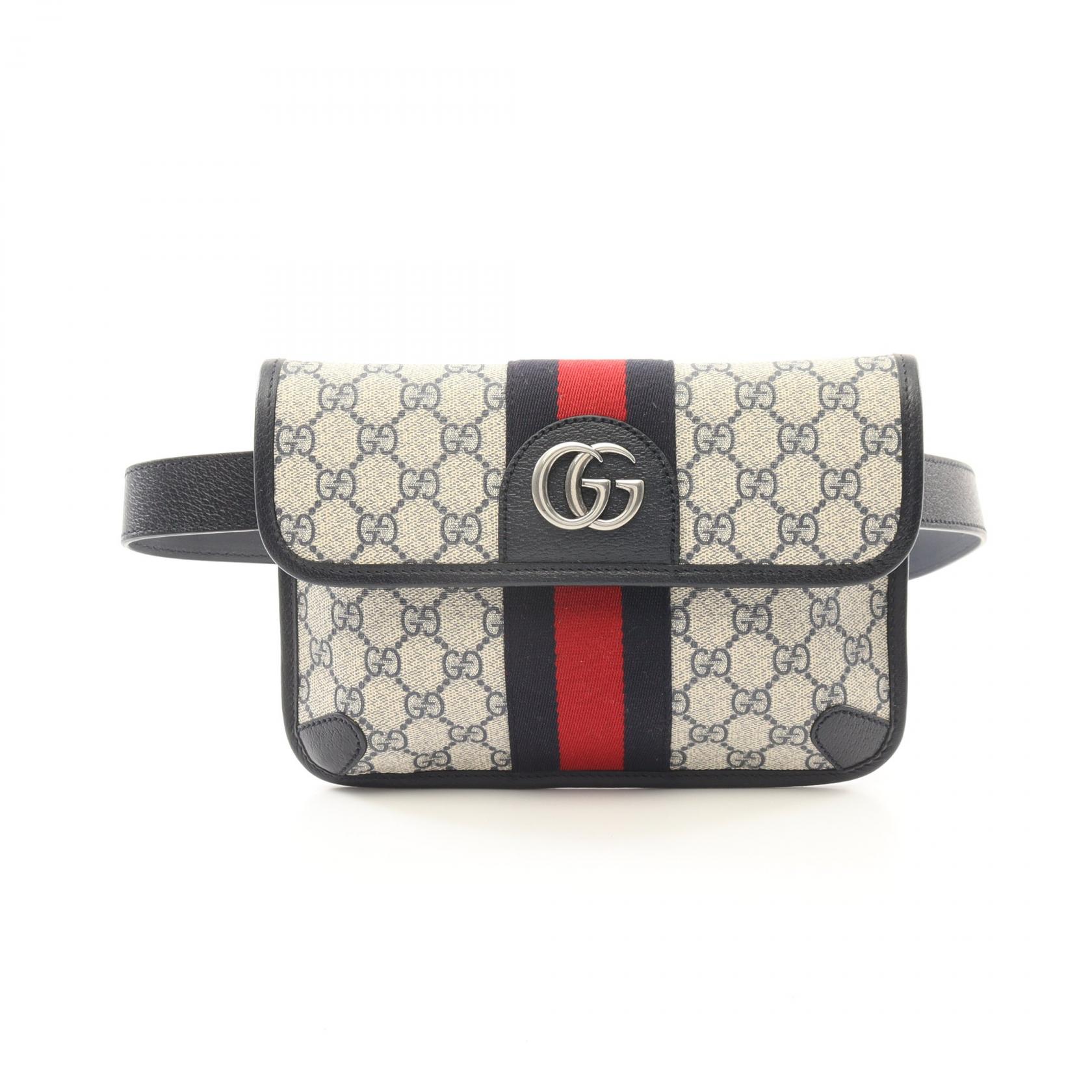 ≪5千円OFFクーポン×P3倍≫グッチ GUCCI オフィディア ベルトバッグ ウエストバッグ ボディバッグ バッグ PVCコーティングキャンバス レザー メンズ ベージュ系 / ネイビー系 / マルチカラー 674081 【中古】