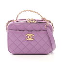 シャネル CHANEL マトラッセ ハンドバッグ バッグ ラムスキン(羊革) レディース パープル系 AS3222 【中古】