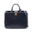 シャネル CHANEL マトラッセ ショルダーバッグ バッグ レザー レディース ネイビー系 【中古】