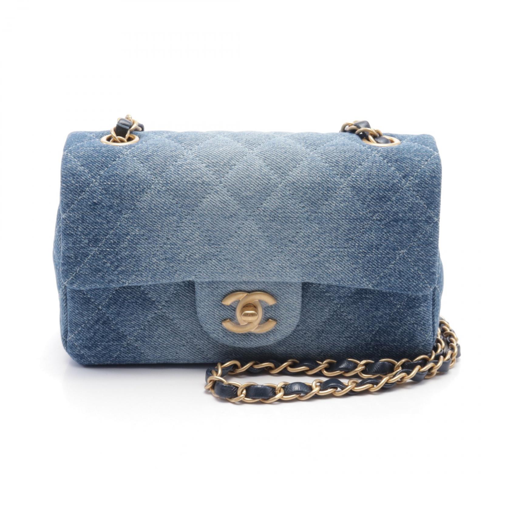 ≪8万円OFFクーポン配布×P5倍≫シャネル CHANEL ミニマトラッセ20 ショルダーバッグ バッグ デニム レディース ブルー系 A69900 【中古】
