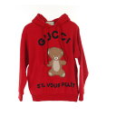 グッチ GUCCI テディベア パーカー 衣料品 トップス コットン レディース レッド系 / マルチカラー 717427 【中古】