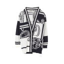 ≪3%OFFクーポン対象≫エルメス HERMES ゴルファーカーディガン En Desordre Finesse カーディガン 衣料品 トップス シルク シルク レディース ネイビー系 / ホワイト系 46-7740 【中古】(4)