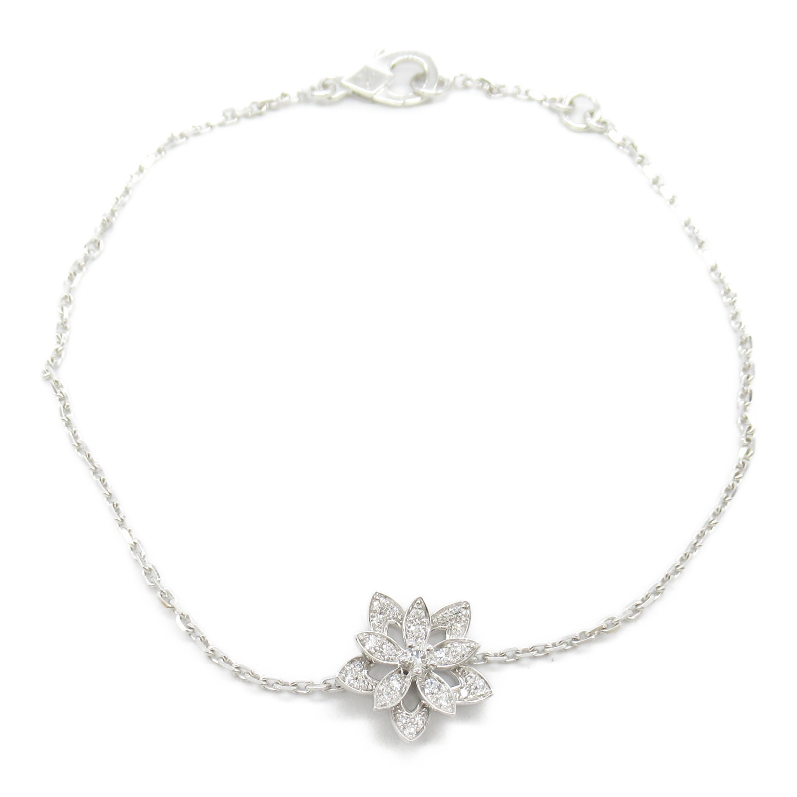 ≪5%OFFクーポン対象≫ヴァンクリーフ＆アーペル Van Cleef & Arpels ロータス ブレスレット ダイヤ ブレスレット アクセサリー K18WG（ホワイトゴールド） ダイヤモンド レディース クリア系 【中古】のサムネイル