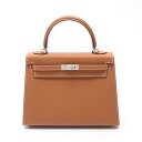 ≪8万円OFFクーポン配布×P5倍≫エルメス HERMES ケリー25 ハンドバッグ バッグ ヴォーエプソン ヴォーエプソン レディース ブラウン系 【中古】