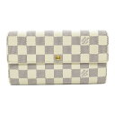 ルイ・ヴィトン LOUIS VUITTON ポルトフォイユ サラ 二つ折り長財布 二つ折り長財布 財布 PVCコーティングキャンバス ダミエ・アズール レディー...