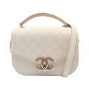 シャネル CHANEL ココマーク トップハンドル フラップバッグ マトラッセ ショルダーバッグ バッグ レザー グレインドカーフスキン レディース アイボリー系 / ベージュ系 A93659 【中古】(4)