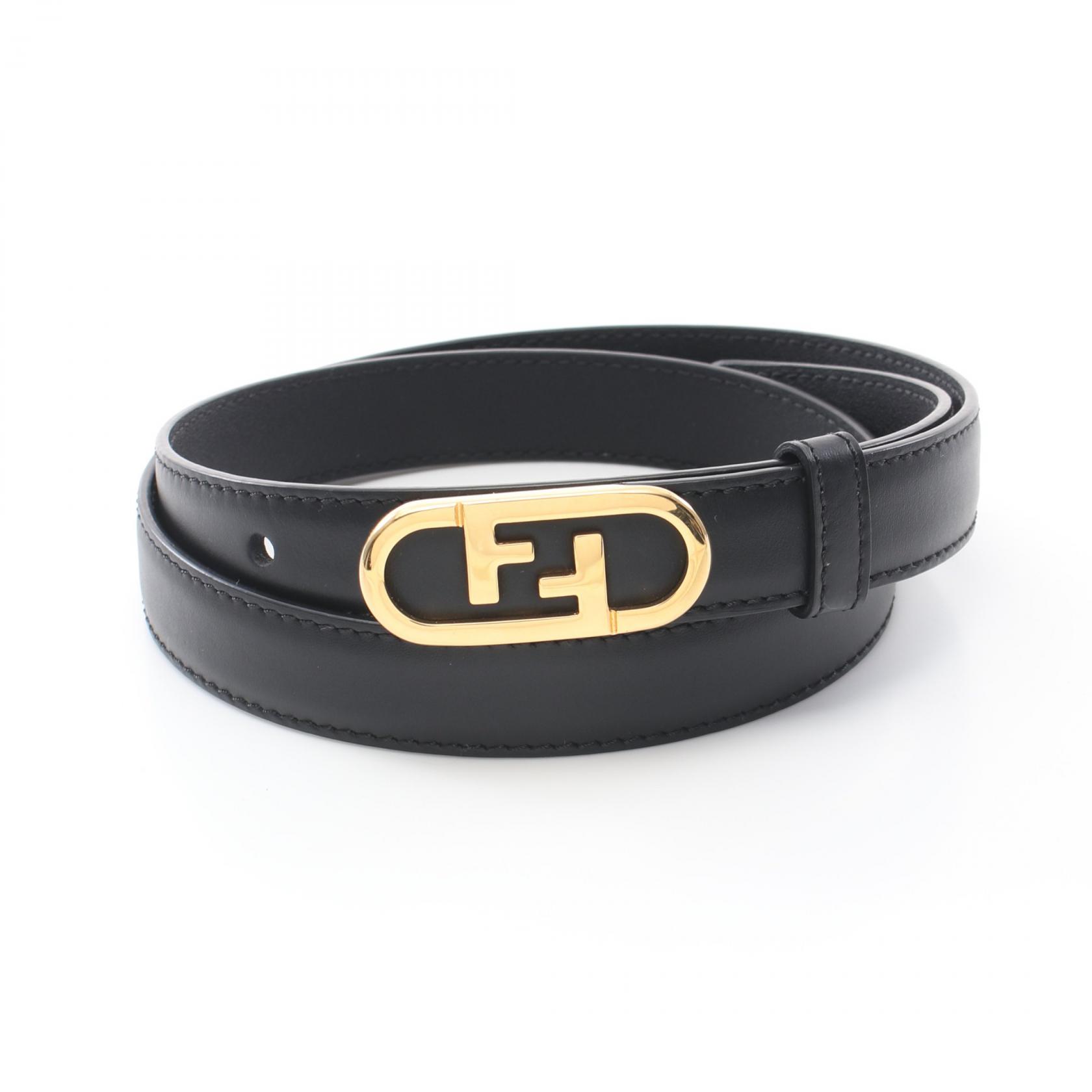 フェンディ FENDI オーロック ベルト 衣料品 レザー レディース ブラック系 8C0652AAIWF0KUR 【中古】