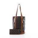 【1千円OFFクーポン対象】ルイ・ヴィトン LOUIS VUITTON バケットGM ショルダーバッグ バッグ PVCコーティングキャンバス レザー モノグラム レディース ブラウン系 M42236 【中古】