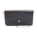 ≪10%OFFクーポン対象≫ルイ・ヴィトン LOUIS VUITTON ポシェットフェリシー エピ ノワール ホットピンク ショルダーバッグ バッグ レザー レ...