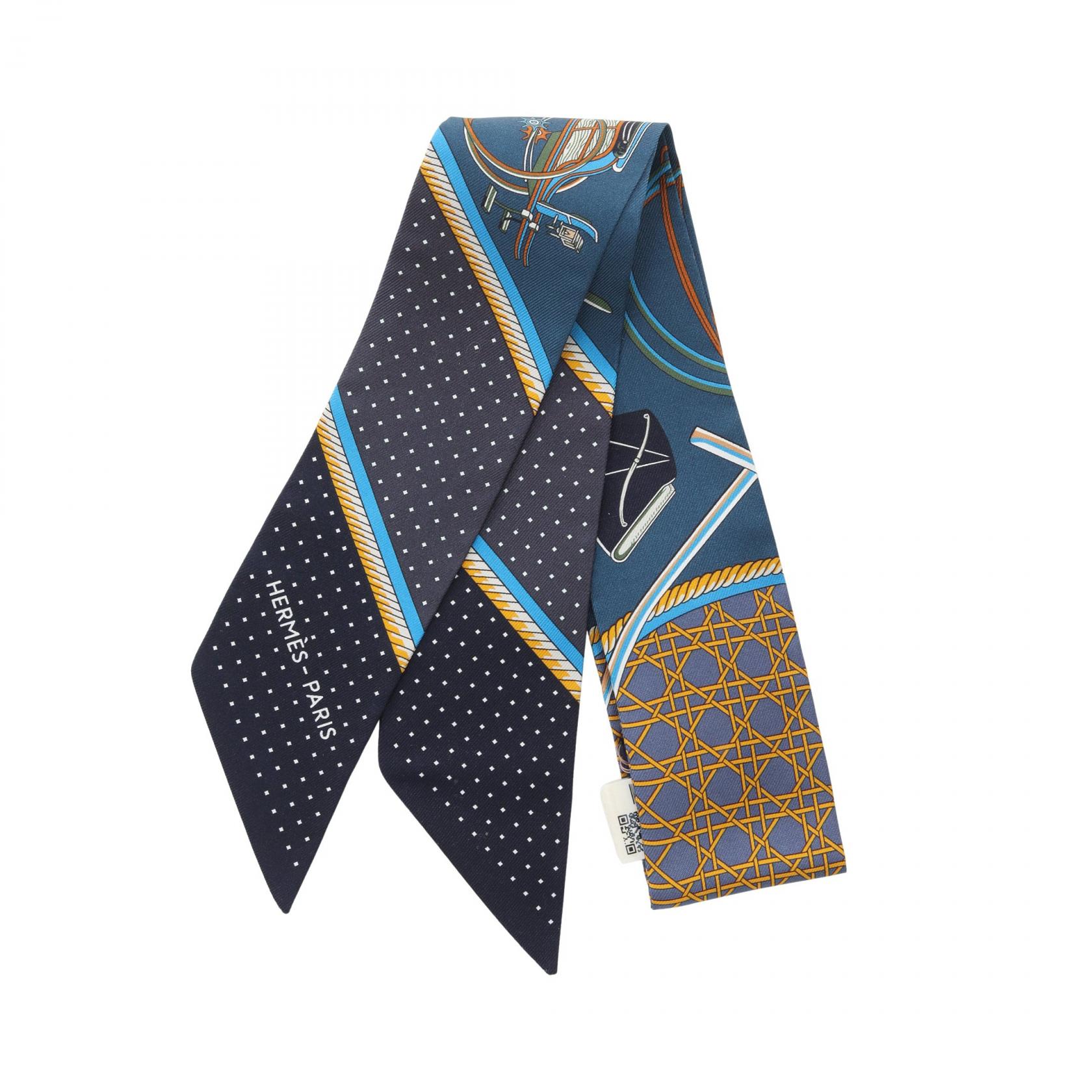 ≪ポイント3倍≫エルメス HERMES ツイリー LES VOITURES A TRANSFORMATION スカーフ 衣料品 シルク シルク レディース グリーン系 / マルチカラー 【中古】