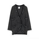 ≪3%OFFクーポン×P3倍≫シャネル CHANEL ココマークボタン カーディガン 衣料品 トップス カシミヤ レディース グレー系 / ブラック系 P39255K02769 【中古】