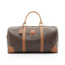 ≪ポイント5倍≫セリーヌ CELINE マカダム ボストンバッグ バッグ PVCコーティングキャンバス レザー レディース ブラウン系 【中古】