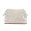 ≪ポイント5倍≫エルメス HERMES ボリードポーチMM エクリュ ポーチ バッグ レザー トワルアッシュ トワルアッシュ レディース ベージュ系 / ブラウ...