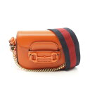 グッチ GUCCI ミニホースビット 1955 ショルダーバッグ バッグ レザー レディース オレンジ系 726863 【中古】(4)