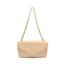 シャネル CHANEL シェブロン Vステッチ ショルダーバッグ バッグ レザー グレインドカーフスキン レディース ベージュ系 【中古】