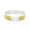 ≪ポイント5倍≫エルメス HERMES クリッククラックPM バングル アクセサリー ステンレススチール エナメル レディース シルバー系 / イエロー系 【中古】(4)