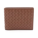 ボッテガヴェネタ BOTTEGA VENETA イントレチャート 二つ折り財布 財布 レザー メンズ ブラウン系 113112 【中古】(4)