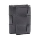≪5千円OFFクーポン対象≫ボッテガヴェネタ BOTTEGA VENETA カセット マキシイントレチャート 三つ折り財布 財布 レザー レディース ブラック系...