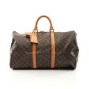 ルイ・ヴィトン LOUIS VUITTON キーポル50 ボストンバッグ バッグ PVCコーティングキャンバス レザー モノグラム メンズ レディース ブラウン...