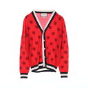 グッチ GUCCI カーディガン 衣料品 トップス ウール メンズ レッド系 / ネイビー系 / ホワイト系 474319 【中古】