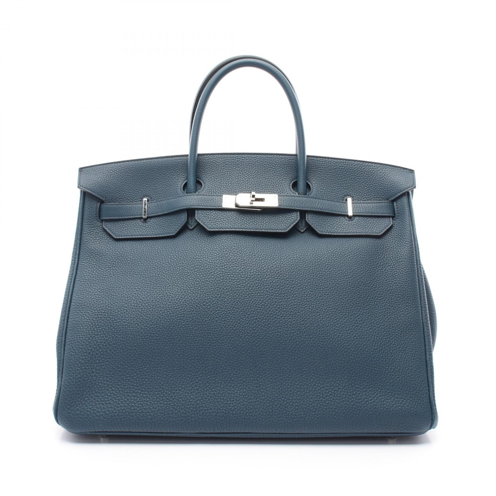 ≪5%OFFクーポン対象≫エルメス HERMES バーキン40 ハンドバッグ バッグ レザー トゴ トゴ レディース ブルー系 030275CK 【中古】
