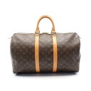ルイ・ヴィトン LOUIS VUITTON キーポル45 ボストンバッグ バッグ PVCコーティングキャンバス レザー モノグラム メンズ レディース ブラウン...