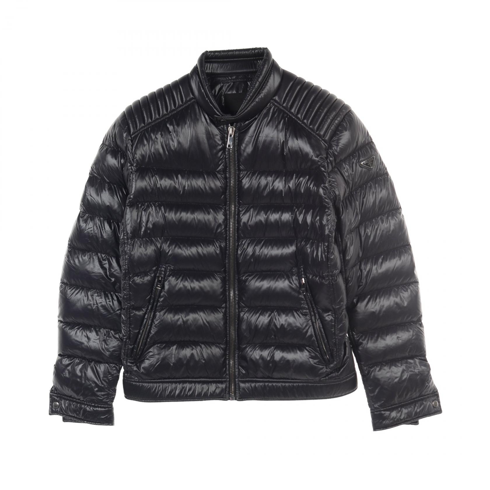 プラダ PRADA ダウンジャケット 衣料品 アウター ナイロン メンズ ブラック系 SGB608 【中古】