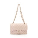 ≪8万円OFFクーポン対象≫シャネル CHANEL マトラッセ Wフラップ ショルダーバッグ バッグ ラムスキン(羊革) レディース ピンク系 A01113 【中古】