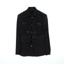 ≪5千円OFFクーポン配布×P5倍≫プラダ PRADA シングルブレスト マルチポケット シャツジャケット 衣料品 トップス コットン メンズ ブラック系 UG...