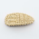 【1千円OFFクーポン対象】ミュウ ミュウ Miu Miu ヘアクリップ アクセサリー レザー ラフィア レディース ベージュ系 5IF0922F73F0018...