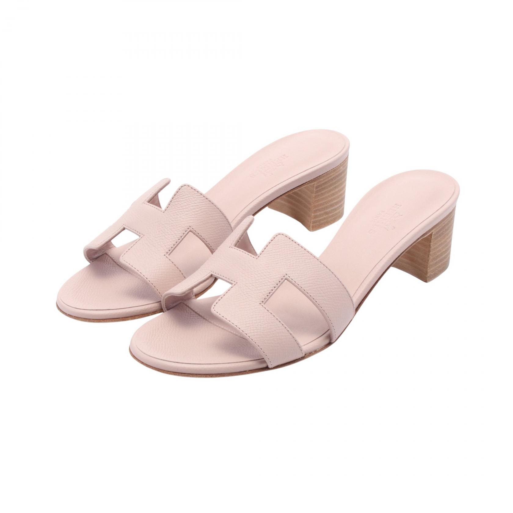 ≪5%OFFクーポン対象≫エルメス HERMES オアジス ミュール 靴 レザー ヴォーエプソン ヴォーエプソン レディース ピンク系 【中古】のサムネイル