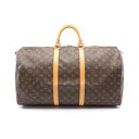 ≪7%OFFクーポン対象≫ルイ・ヴィトン LOUIS VUITTON キーポル55 ボストンバッグ バッグ PVCコーティングキャンバス レザー モノグラム メンズ レディース ブラウン系 M41424 【中古】(4)