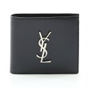 サンローラン SAINT LAURENT イーストウェストウォレット モノグラム 二つ折り財布 財布 レザー メンズ ブラック系 4632490SX0E1000 【新品】