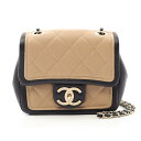 ≪8%OFFクーポン×P3倍≫シャネル CHANEL ミニ マトラッセ ショルダーバッグ バッグ レザー レディース ベージュ系 / ブラック系 A92210 【中古】