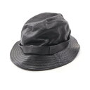 グッチ GUCCI グッチシマ ハット 帽子 レザー メンズ ブラック系 023441 【中古】