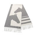 エルメス HERMES ラブストーリー マフラー 衣料品 カシミヤ レディース グレー系 / アイボリー系 【中古】