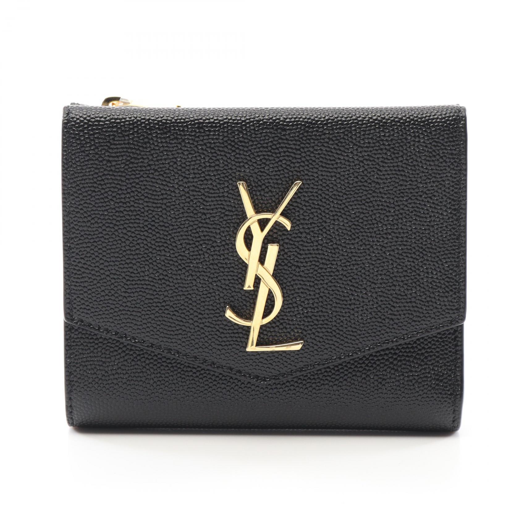 ≪5%OFFクーポン対象≫サンローラン SAINT LAURENT アップタウン 二つ折り財布 財布 レザー レディース ブラック系 5822961GF0J1000 【新品】