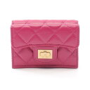 ≪8%OFFクーポン×P3倍≫シャネル CHANEL 2.55 マトラッセ 三つ折り財布 財布 ラムスキン(羊革) レディース ピンク系 【中古】