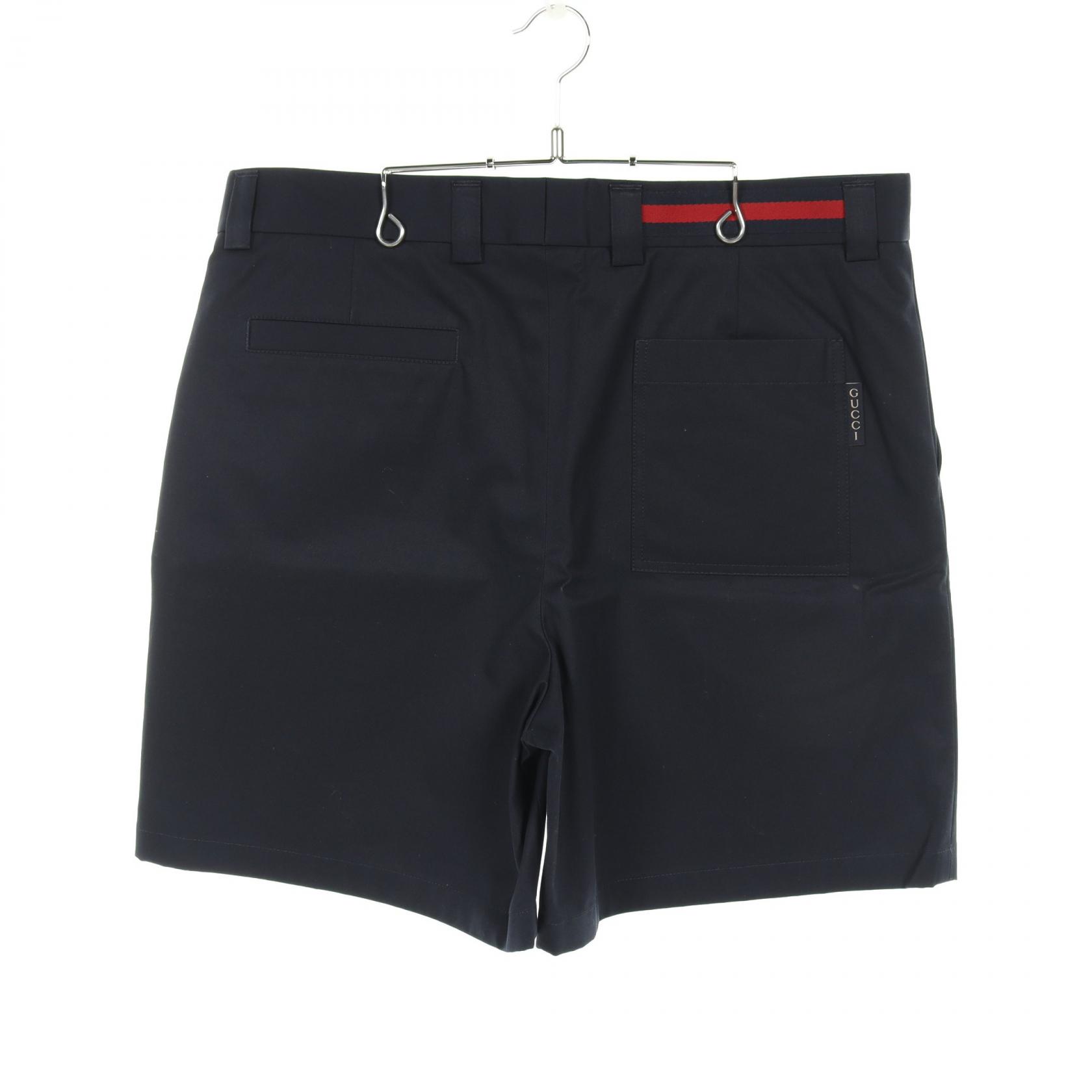 ≪3％OFFクーポン×P3倍≫グッチ GUCCI ウェブ ストライプ パンツ 衣料品 ボトムス コットン メンズ ネイビー系 784043ZAQH5444052 【新品】