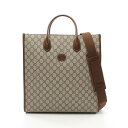 ≪7%OFFクーポン対象≫グッチ GUCCI インターロッキングG ミディアムトート GGスプリーム トートバッグ バッグ PVCコーティングキャンバス レザー メンズ レディース ベージュ系 / ブラウン系 674155 【中古】(4)