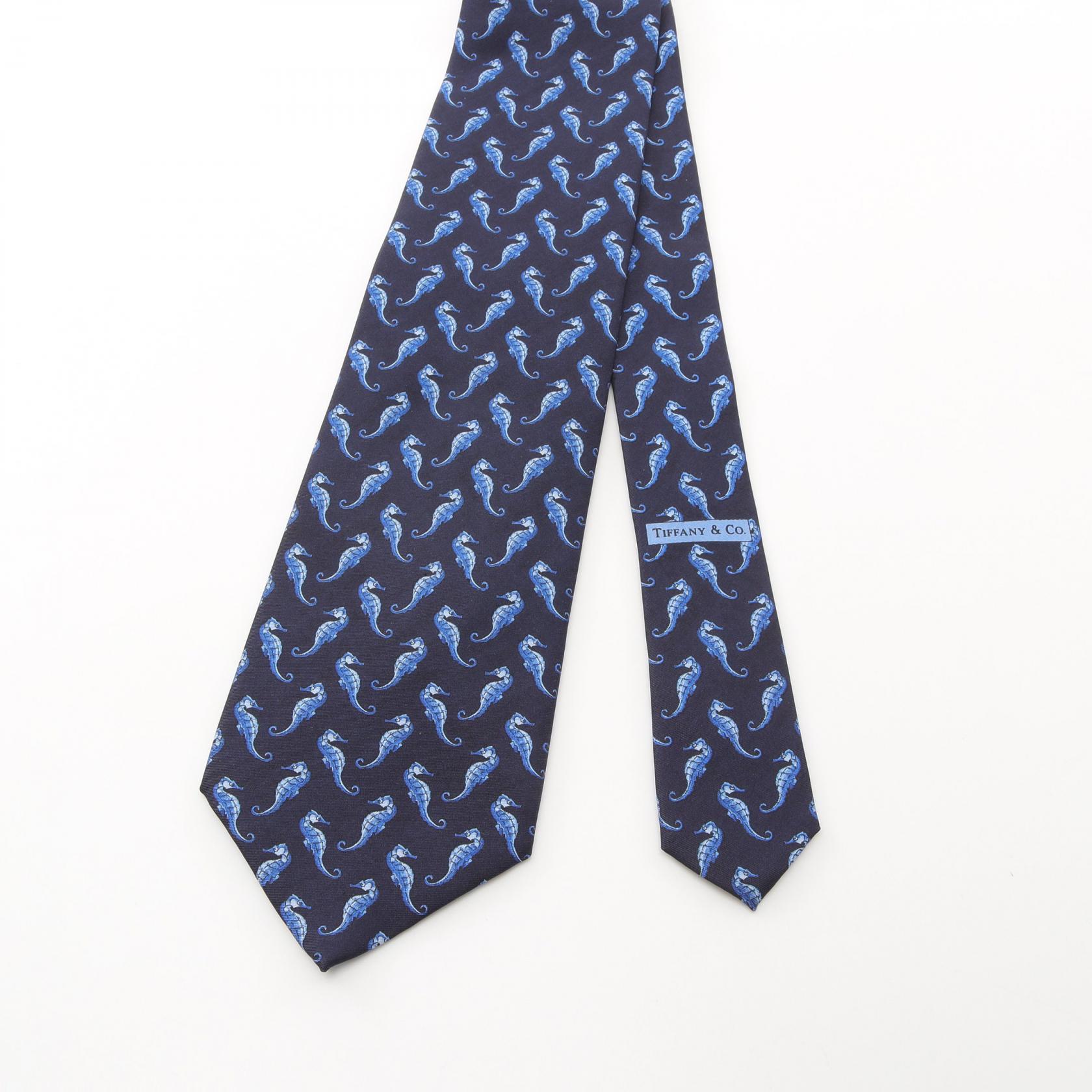 【美品・希少】Tiffany & Coメンズネクタイ/青/ストライプ TIFFANY&CO ティファニー ネクタイ アーガイルサザーランド