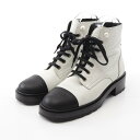 シャネル CHANEL ココマーク ブーツ 靴 レザー レディース ホワイト系 / ブラック系 G35154 【中古】
