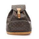 ≪5%OFFクーポン対象≫ルイ・ヴィトン LOUIS VUITTON モンスリGM モノグラム リュックサック バックパック バッグ PVCコーティングキャンバス レザー レディース ブラウン系 M51135 【中古】(4)